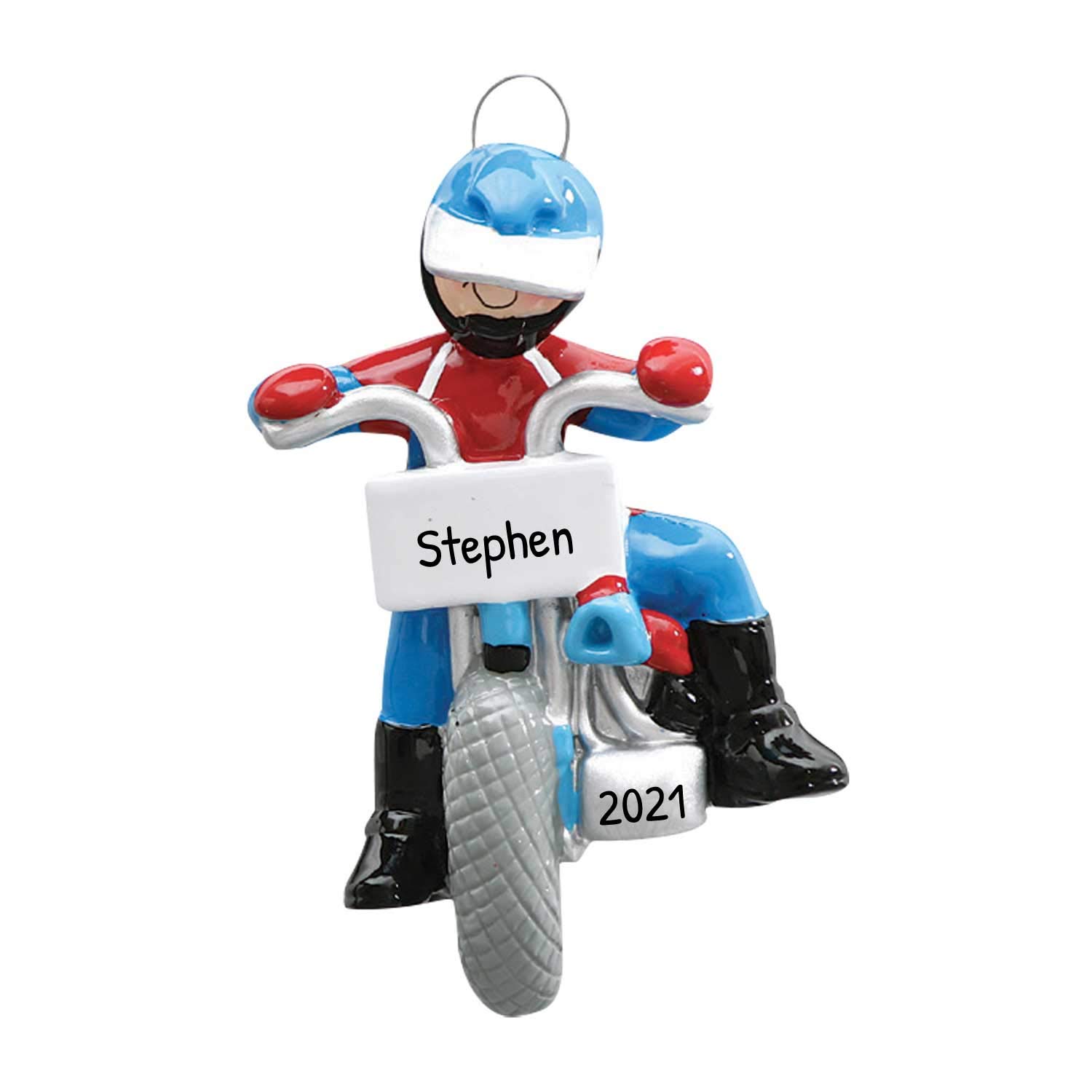 Custom Motorcycle Ornament for Dirt Track Racing, Bicycles, ATVs & Quads - Personalized Dirt Bike Christmas Tree Decor for Boys | Perfect for Holiday Gifts & Motorcycle Enthusiast Decorations