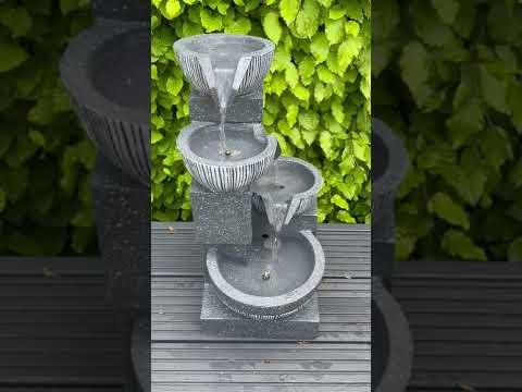 4-Tier Solar-Powered LED Water Fountain with Cascading Water Bowls - 47