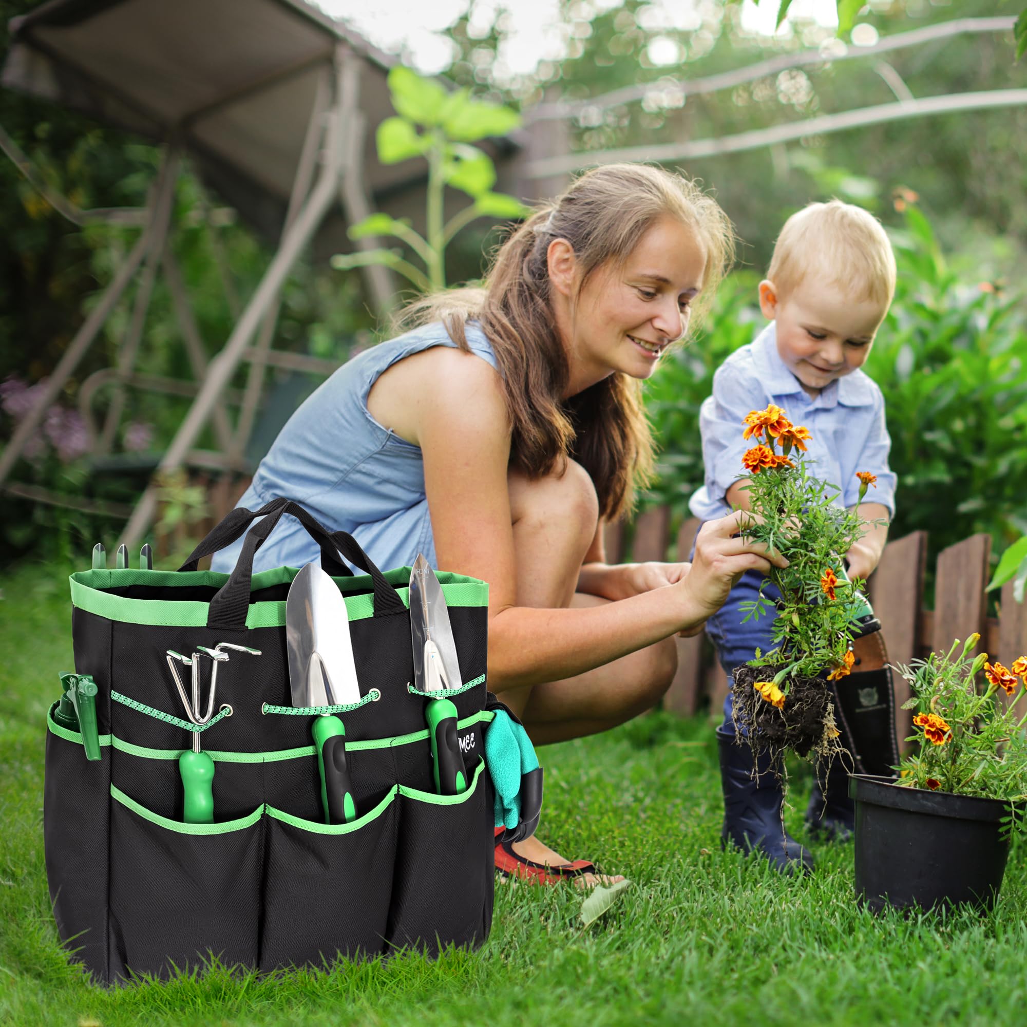 Premium Heavy Duty Stainless Steel Gardening Tool Set with Storage Bag & Gloves - 9-Piece Complete Kit for Planting, Weeding & Landscaping | Perfect for Home Gardeners, Backyard DIY & Outdoor Enthusiasts