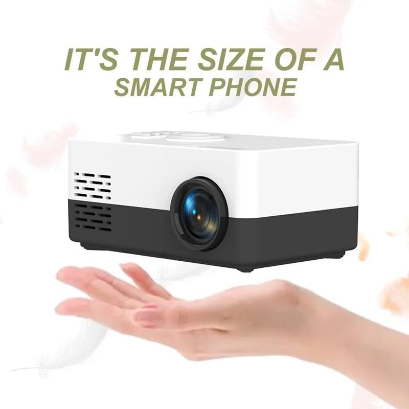 RYMMKOP Mini Projector 480x360 Resolution, 1080P Support, USB & Phone Compatible - Portable Home Theater Projector for Movies, Gaming & Outdoor Entertainment (EU Certified)