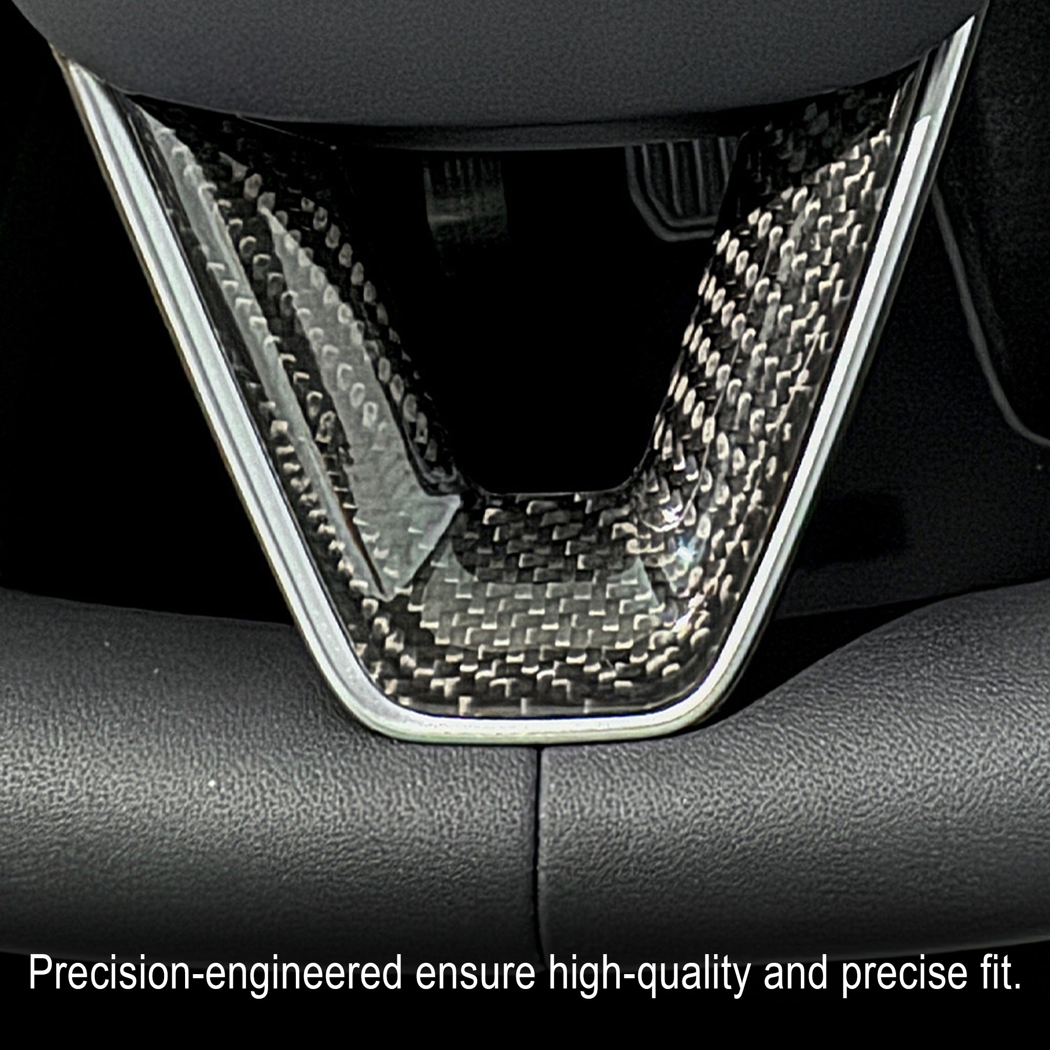 Premium Carbon Fiber Steering Wheel Trim Kit for Tesla Model 3 Highland (3-Piece Set) - Enhance Interior Style & Grip for Daily Driving & Performance