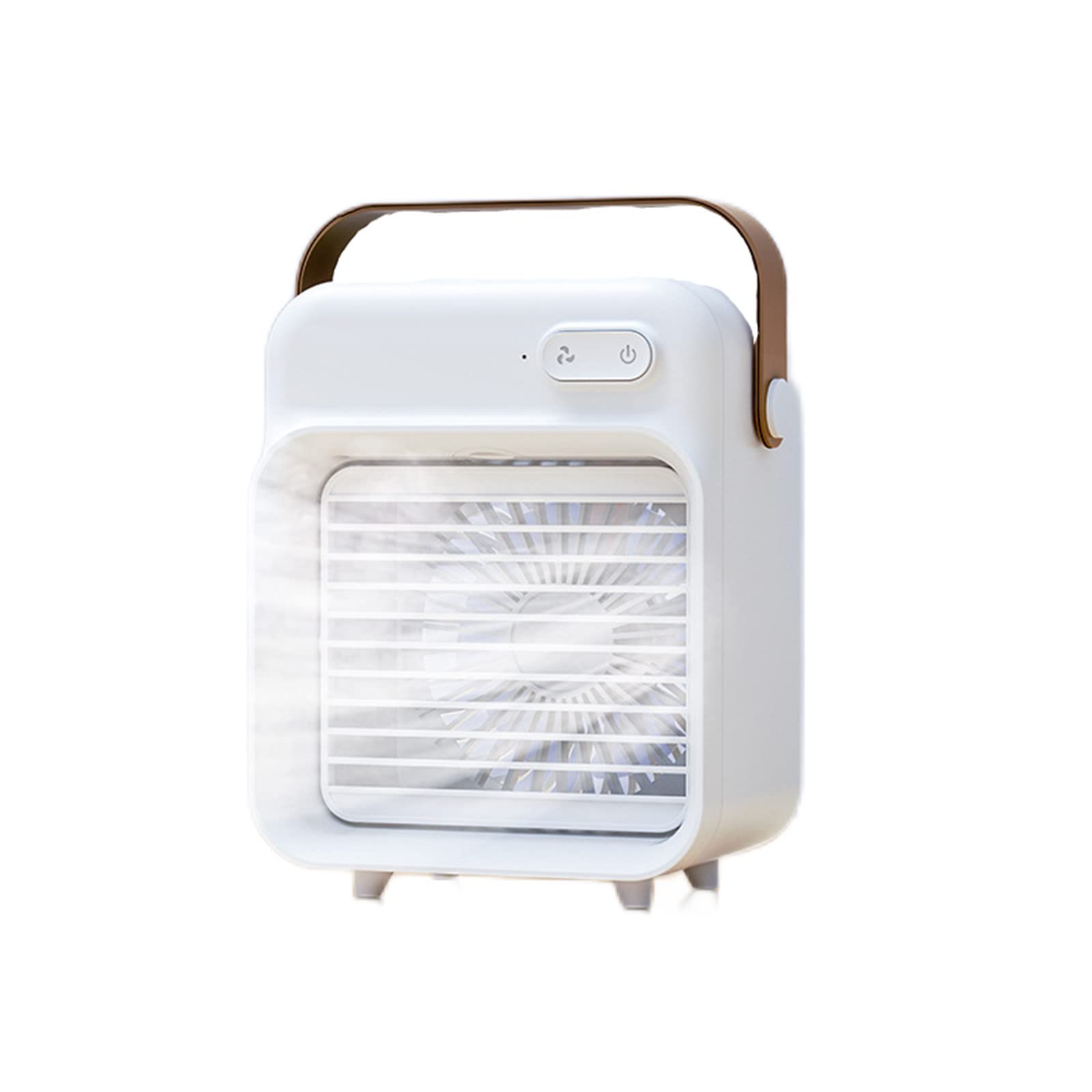 Portable Mini Air Cooler Fan - USB Rechargeable Desktop Cooling Fan with Humidifier & Spray Function, White | Perfect for Office, Bedroom, Travel & Outdoor Use