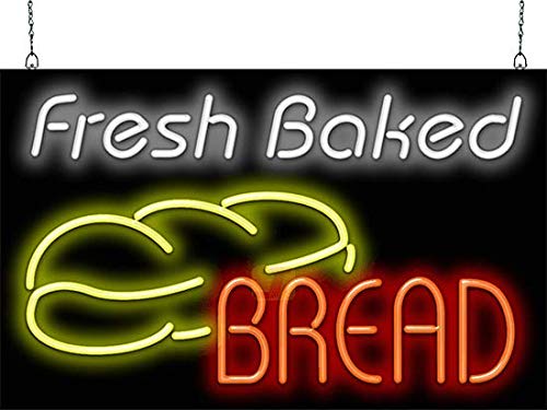 Fresh Baked Bread with LED Neon Sign - Perfect for Bakeries, Cafes & Home Kitchen Decor