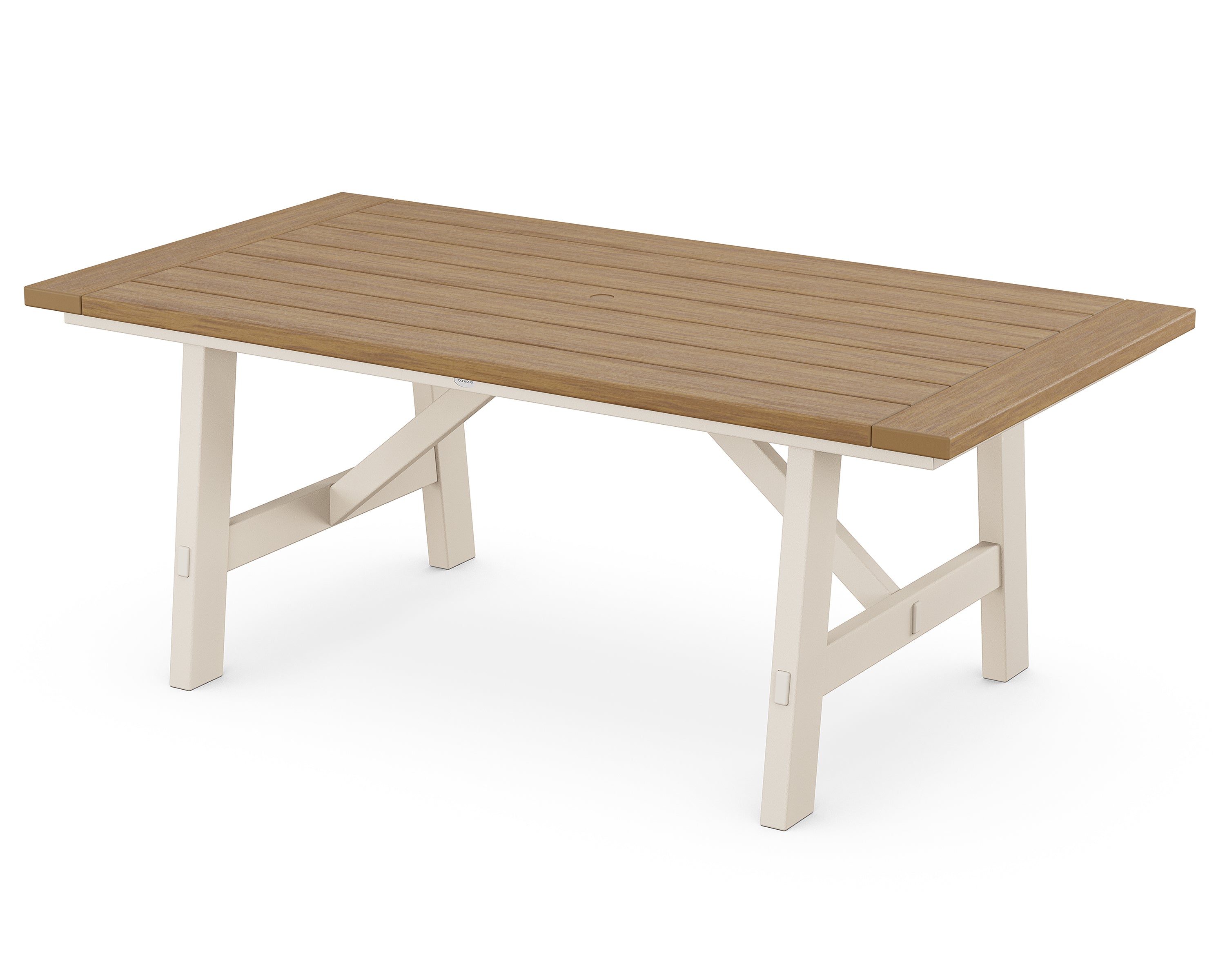 POLYWOOD Rustic Farmhouse Dining Table 39 x 75 Inches - Solid Wood Outdoor Patio Table for Backyard, Garden, and Farmhouse Decor