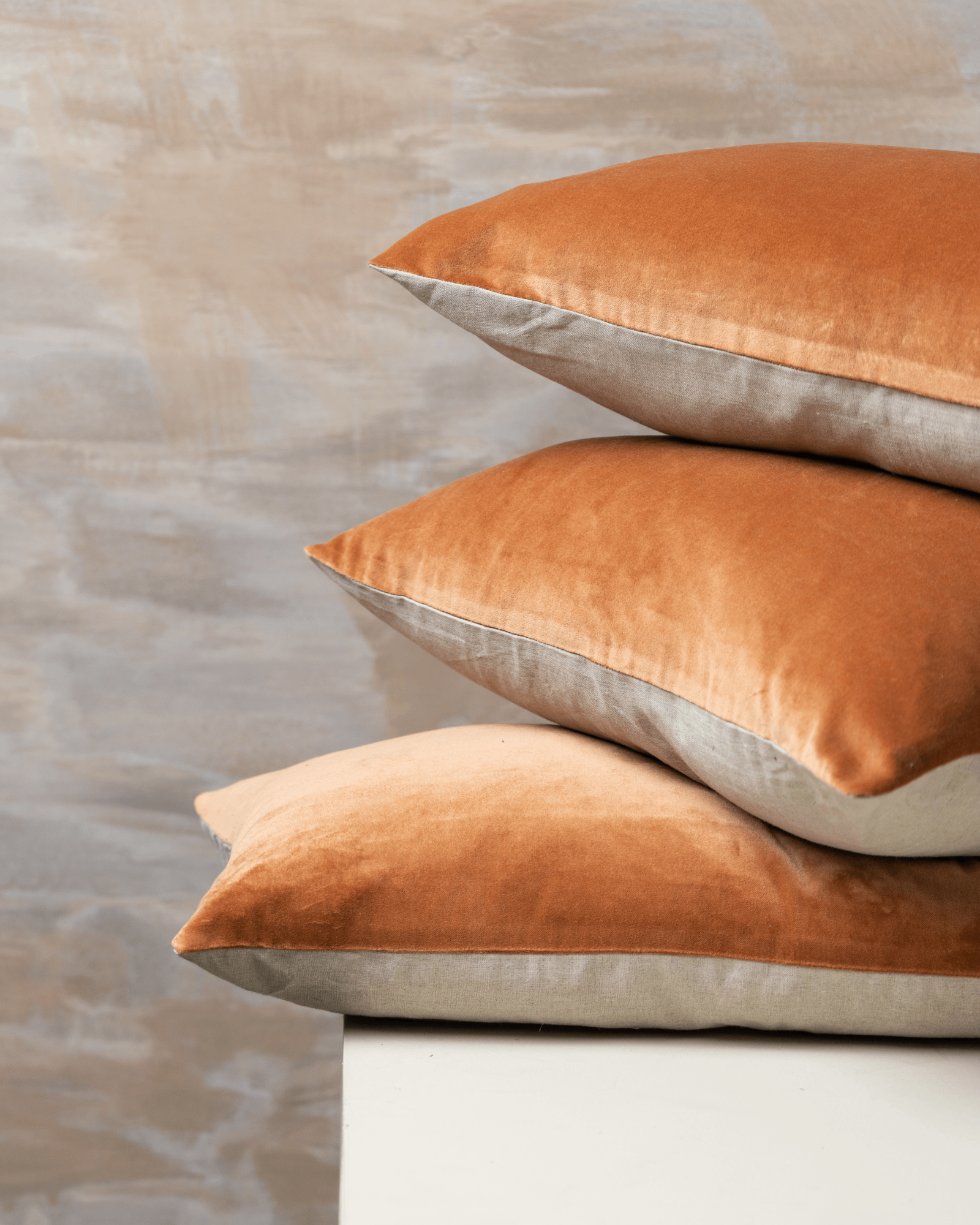 Premium Linen & Velvet Throw Pillow Cover - Soft & Luxurious Terracotta Home Decor for Sofa, Bed, Couch - Boho Chic Living Room & Bedroom Accessories
