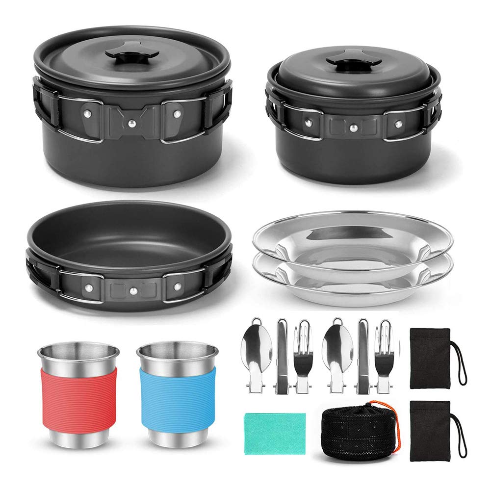 Portable Non-Stick Camping Cookware Set - Lightweight Backpacking Pot, Picnic Stove & BBQ Cookware for Hiking, Outdoor Cooking | Perfect for Camping Trips, Picnics & Backpacking Adventures