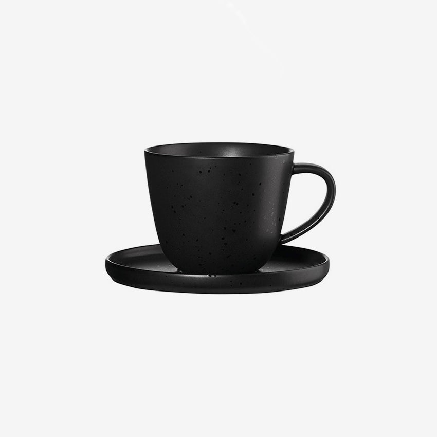 Premium Asa Germany Coppa Kuro Coffee Cup with Saucer Set - Elegant Porcelain Espresso Cups for Home, Cafe & Office Use