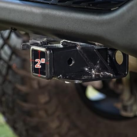 GARVEE 2 Inch Rear Bumper Tow Trailer Hitch Receiver Kit for 2007-2018 Jeep Wrangler JK 4 Door & 2 Door (Excludes JL Models) - Heavy Duty Towing, Off-Road Adventures & Camping Accessories