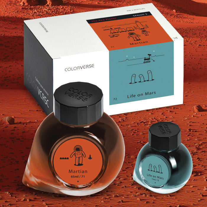 Colorverse The Red Planet Ink Set - 65ml + 15ml Bottles for Fountain Pens | Perfect for Calligraphy, Journaling & Artistic Writing
