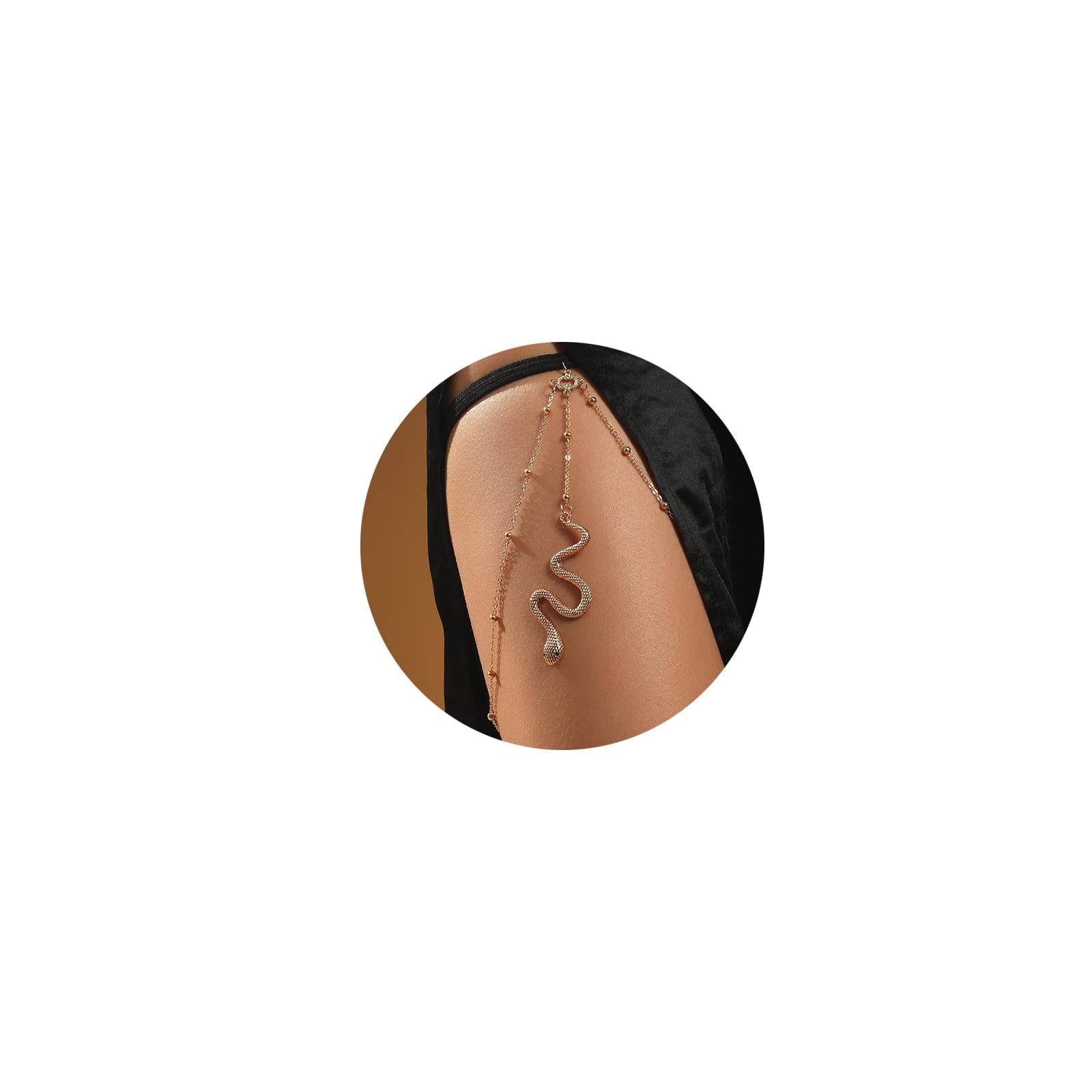 Women's Snake Leg Chain - Boho Thigh Chain with Snake Pendant Body Jewelry | Perfect for Music Festivals, Beach Parties & Boho Fashion Outfits