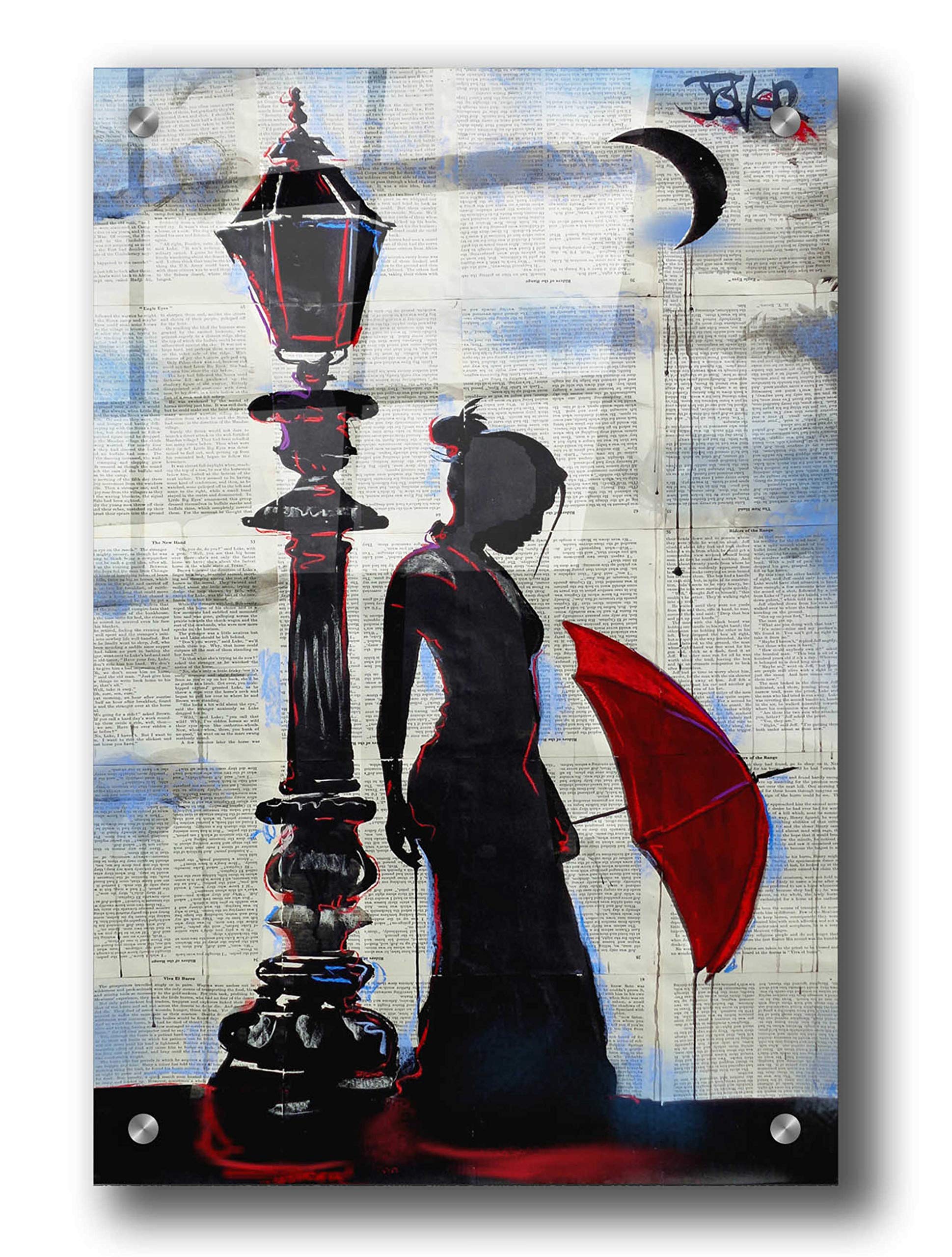 Loui Jover Acrylic Glass Wall Art Lamp - 24x36 Inch Modern Home Decor for Living Room, Bedroom & Office Lighting