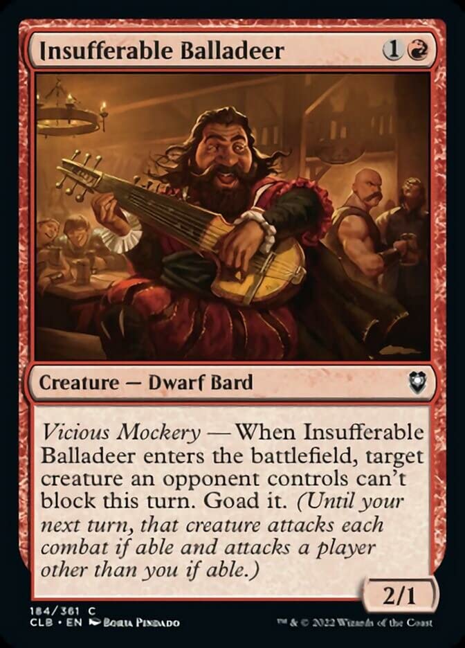 Magic: the Gathering - Insufferable Balladeer (184) - Battle for Baldur's Gate MTG Card | Dungeons & Dragons Collectible for Deck Building & Commander Games