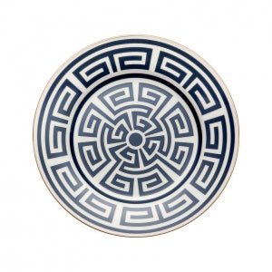 Ginori Labirinto Zaffiro Flat Dessert Plate - Elegant Ceramic Appetizer & Cake Plate for Fine Dining, Afternoon Tea, and Special Occasions