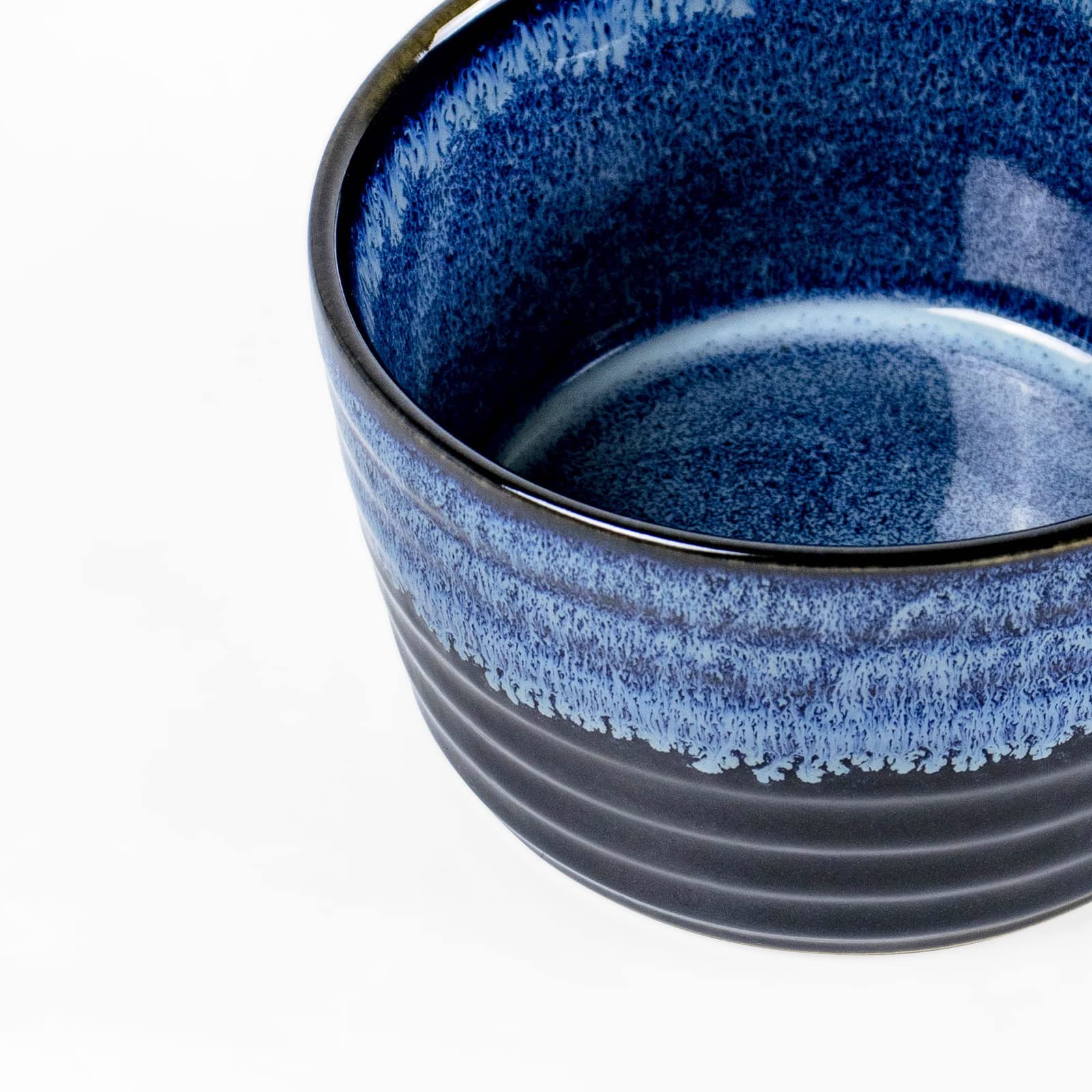 UNICASA 8 oz Ramekin Set of 2 - Oven Safe Creme Brulee Dishes for Baking, Custard, Pudding & Souffle - Reactive Blue Ceramic Ramekins - Perfect for Desserts, Appetizers & Small Portion Serving