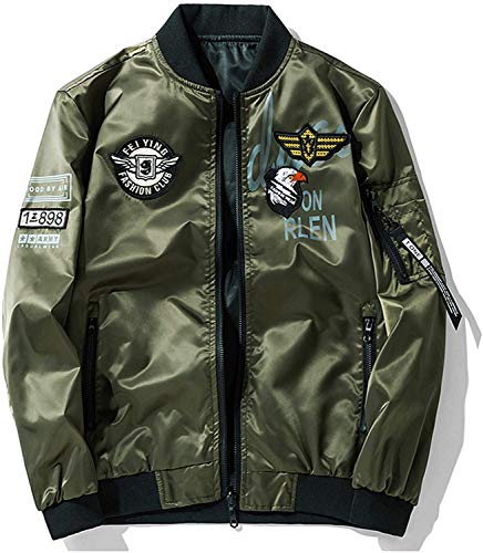 Shanghai Story Men's Lightweight Reversible MA-1 Flight Bomber Jacket - Military Style Casual Jacket for Spring & Fall - Perfect for Outdoor Activities, Travel & Everyday Wear