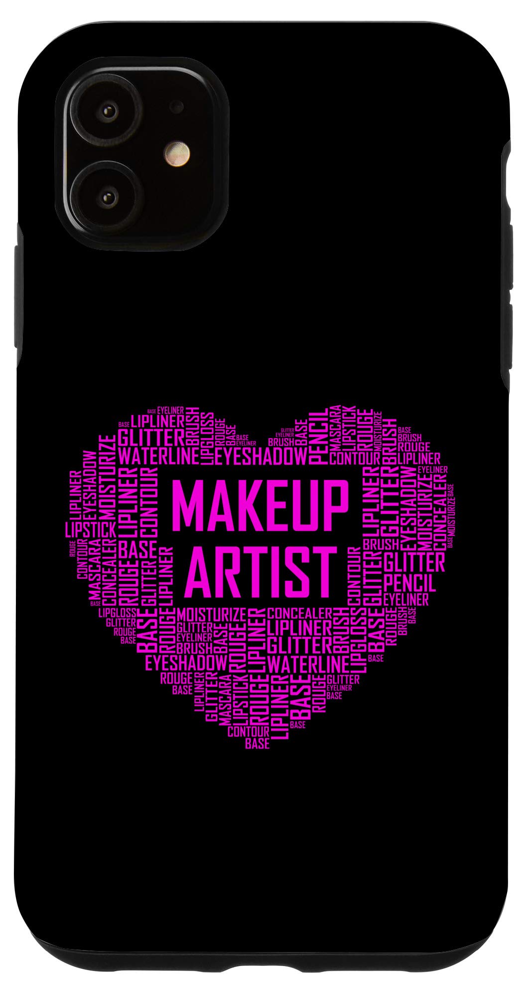 iPhone 11 Case - Cute Makeup Artist Heart Design - Perfect Gift for Women & MUA Professionals - Great for Everyday Use & Special Occasions
