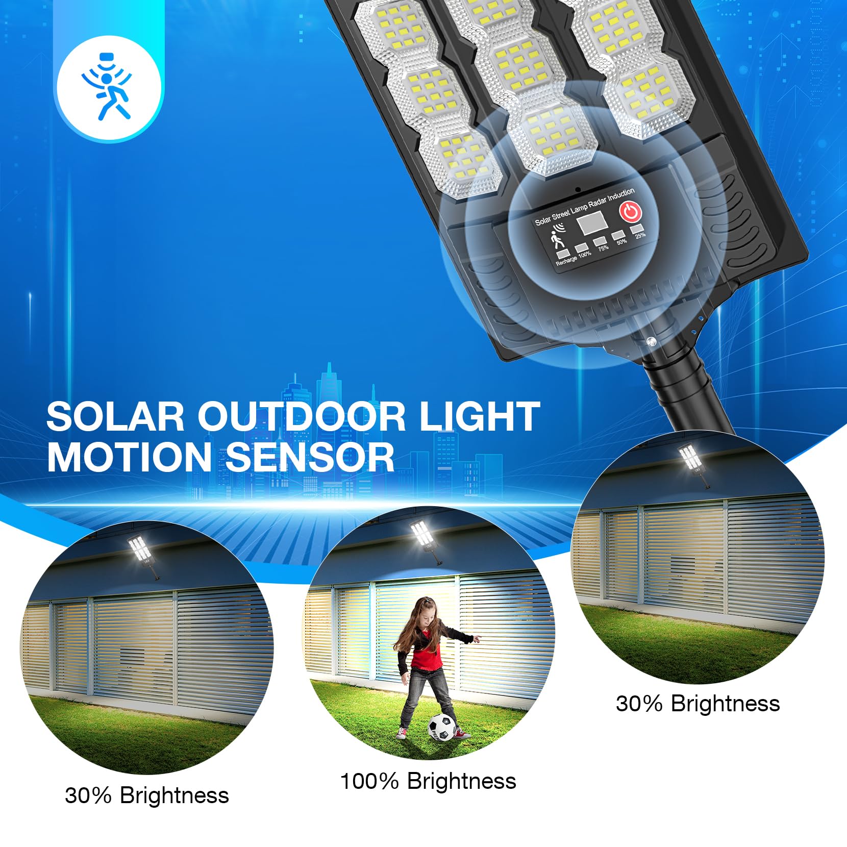 20000LM Solar Street Lights Outdoor with Remote Control & Motion Sensor - 2 Pack, Commercial LED Solar Lights for Yard, Garage, Barn, Driveway - Perfect for Energy-Efficient Outdoor Lighting & Security