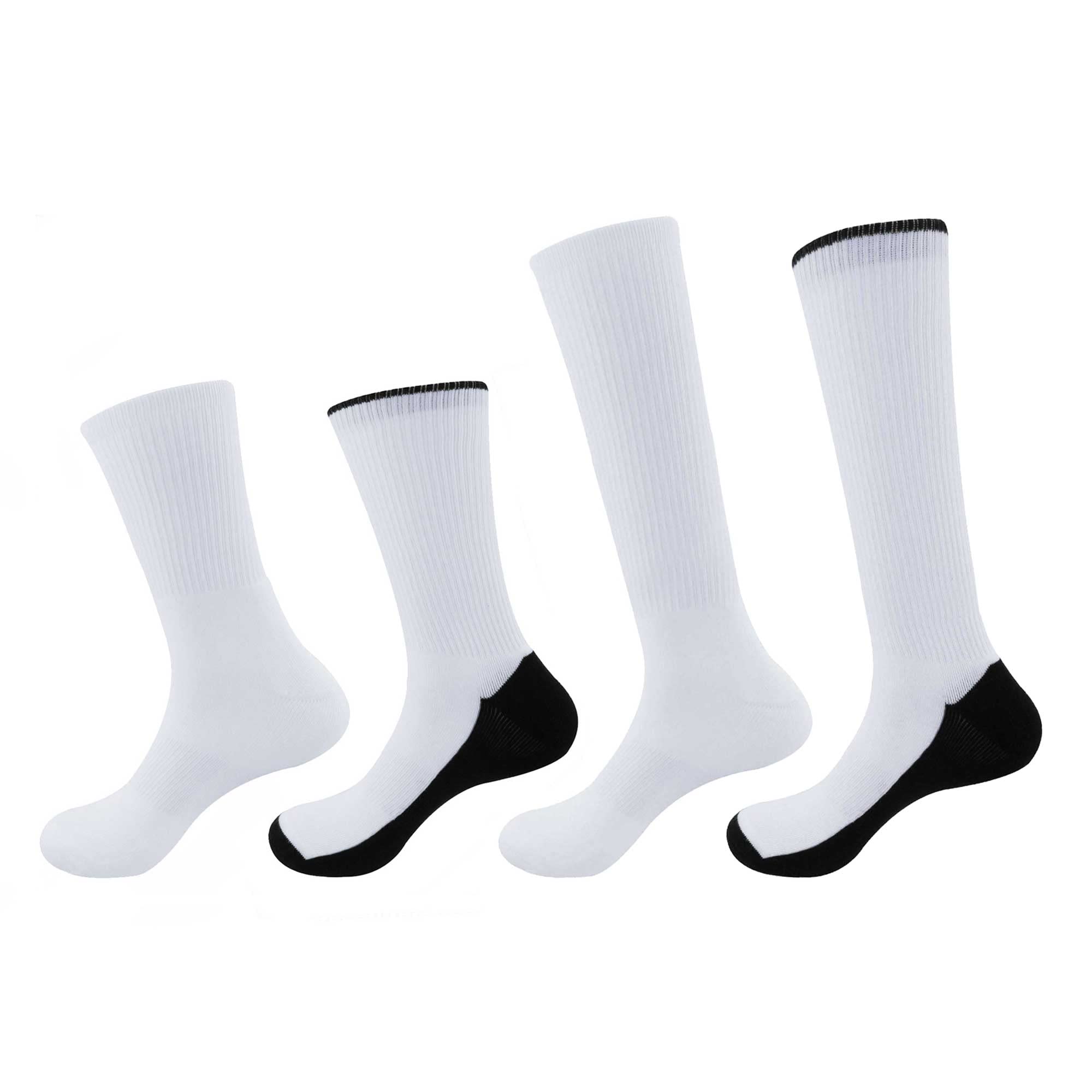 BambooMN Sublimation Socks - 4 Pairs Crew & Knee High Socks for Women & Men - Soft Bamboo Fiber Socks for Sports, Gifts, and Everyday Comfort