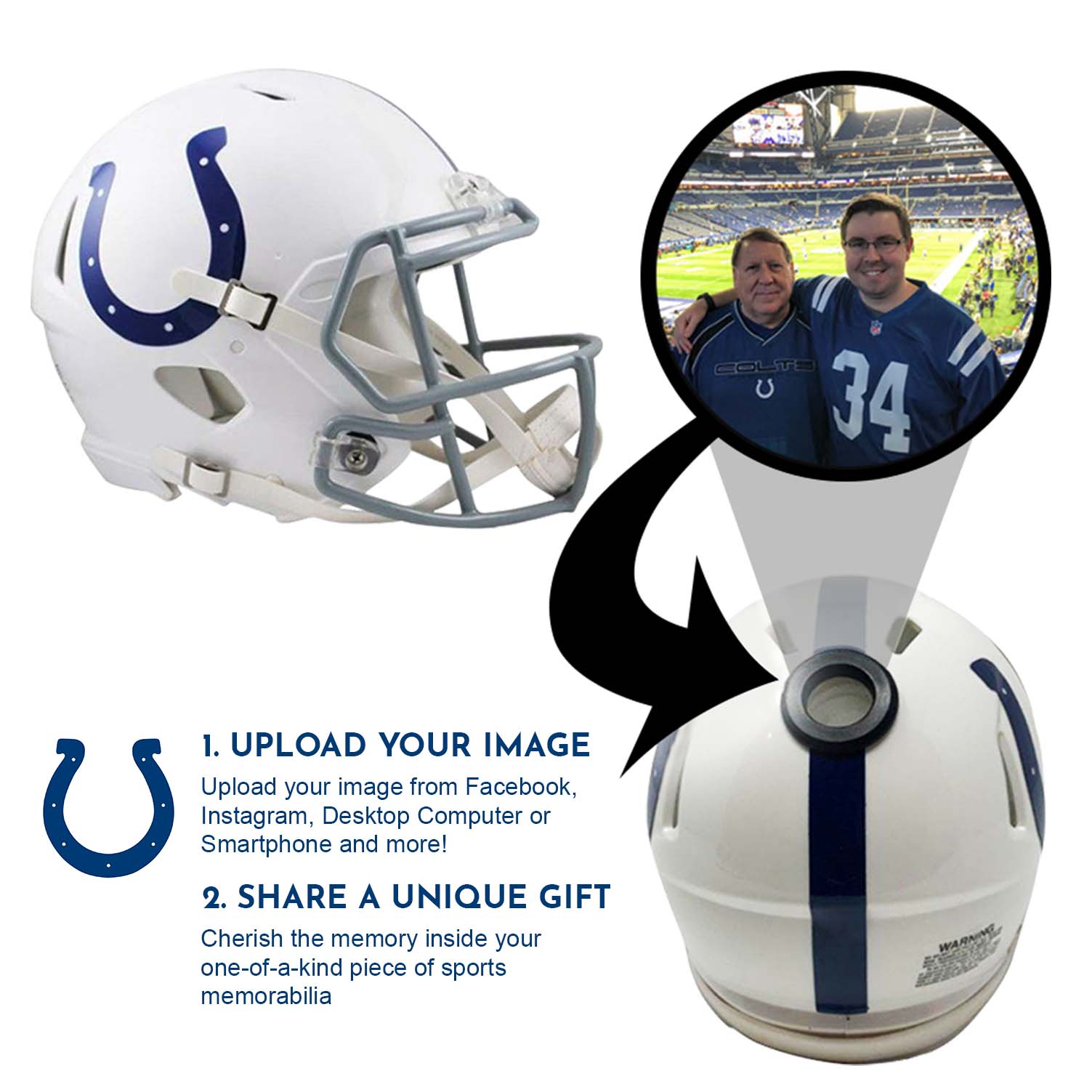 Indianapolis Colts NFL Mini Helmet with Display Stand - Officially Licensed Collectible Football Memorabilia - Perfect for Home Office Decor, Sports Fan Gifts, and Game Room Display