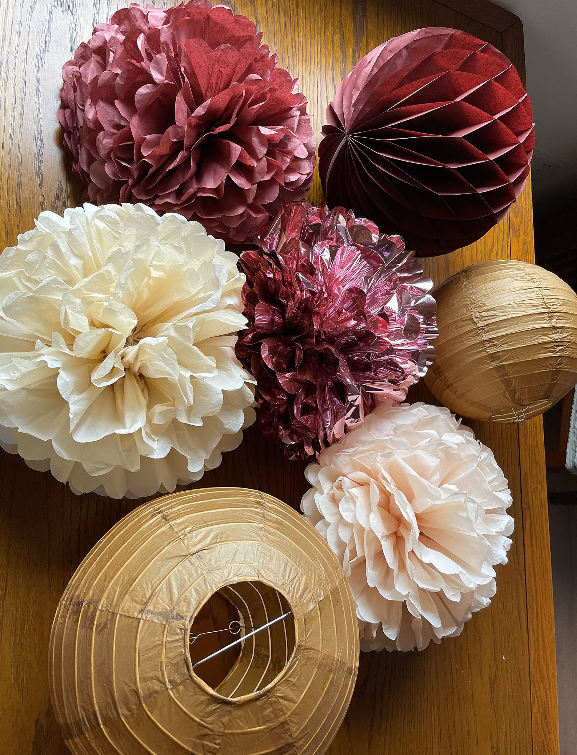 Burgundy & Gold Bachelorette Party Decorations - Elegant Maroon Bridal Shower Decor for Fall Weddings, Wine Red Champagne Themed Wedding Decorations - Perfect for Romantic Celebrations & Anniversary Parties