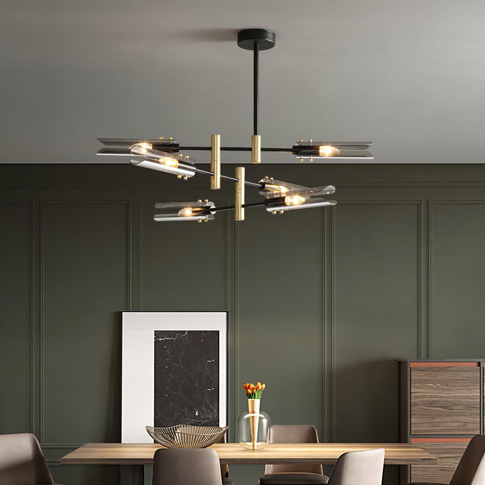 Astrid Double Chandelier - Modern Crystal Ceiling Light Fixture for Dining Room & Bedroom - Elegant Home Decor Lighting for Weddings & Luxury Interiors