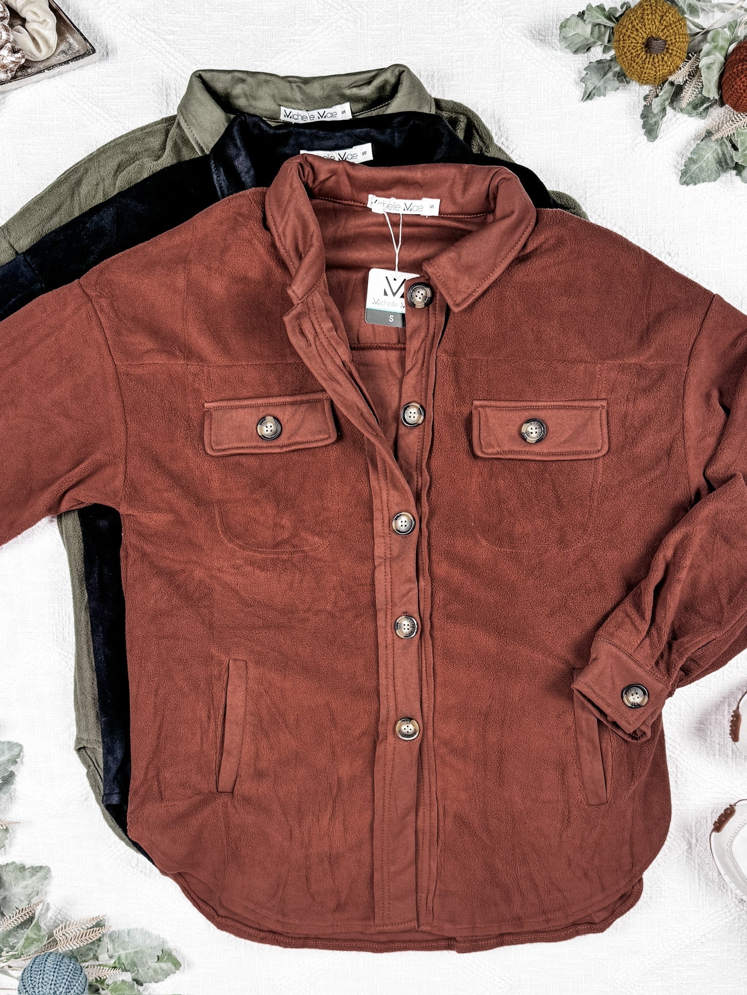 Jordan Shacket in Terra Cotta - Men's Fleece Lined Overshirt for Casual Wear & Outdoor Activities