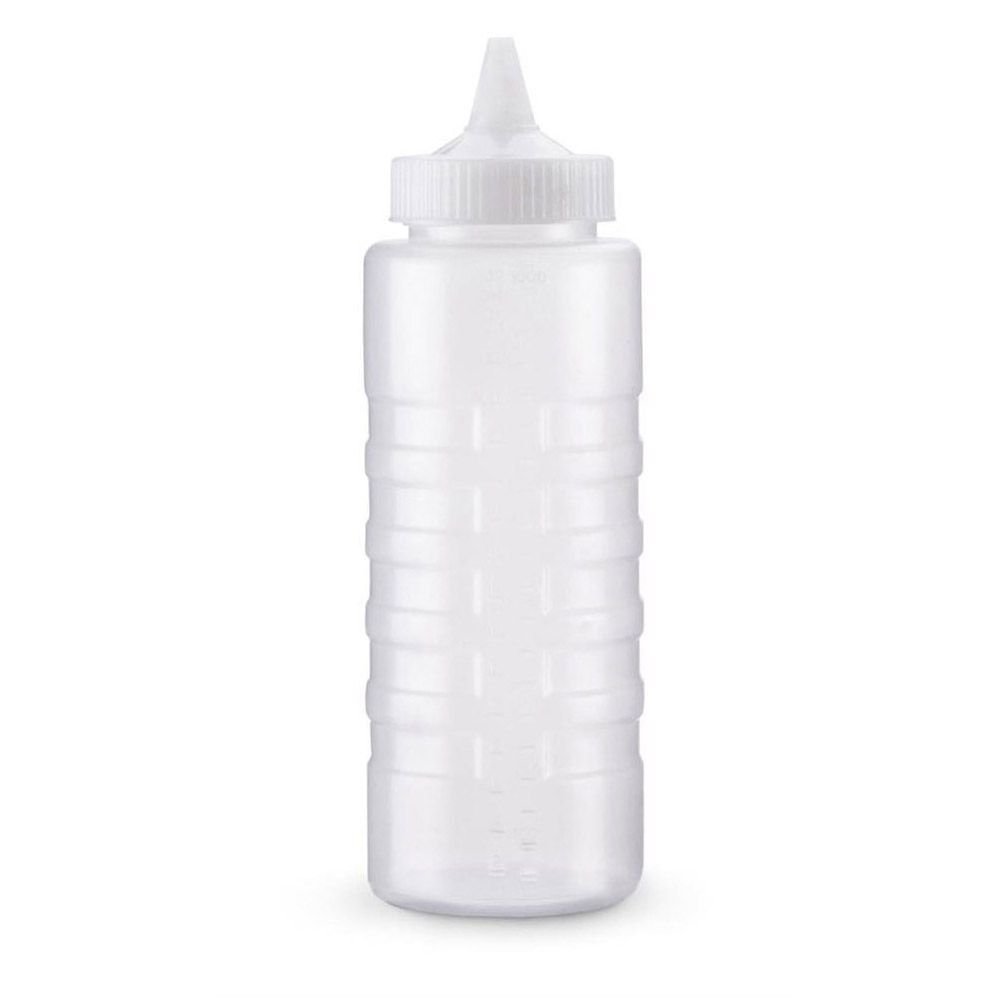 Vollrath 5132-13 Traex 32 Oz. Clear Squeeze Dispenser with Closeable Single Tip - Perfect for Restaurants, Catering & Home Kitchen Use