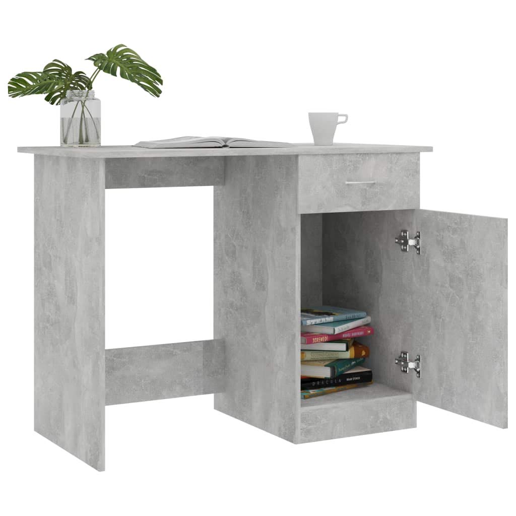 FAMIROSA Modern Concrete Gray Office Desk 39.4