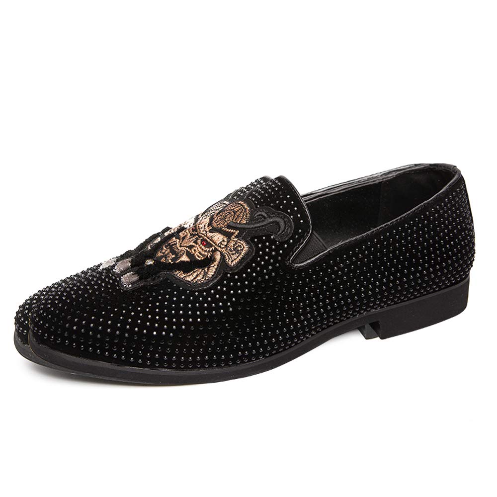 Men's Casual Leather Loafers - Suede Slip-On Shoes for Night Club, Party & Wedding | Round Toe Comfortable Dress Shoes for Men | Perfect for Formal Events, Office & Date Nights