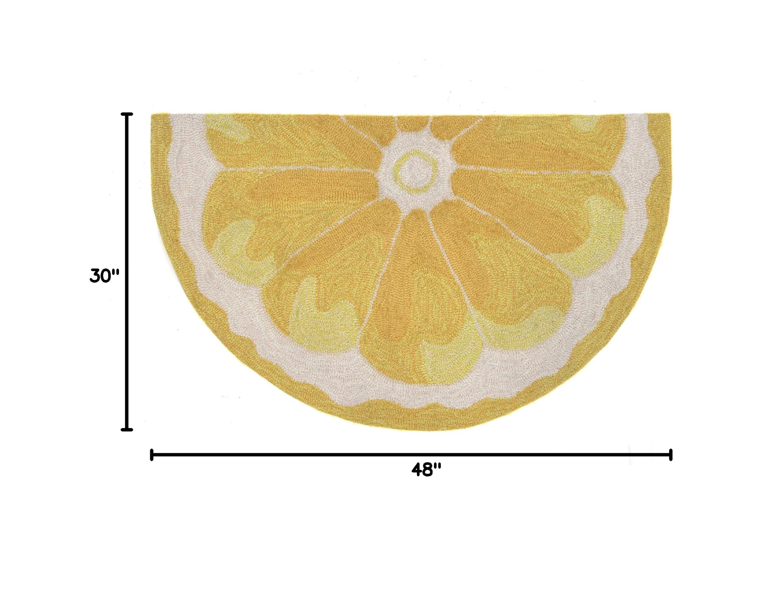 Liora Manne Lemon Slice Indoor Outdoor Area Rug 2'6 x 4' - Non-Slip Kitchen Mat, Boho Bathroom Runner, Summer Patio Decor for Home & Garden