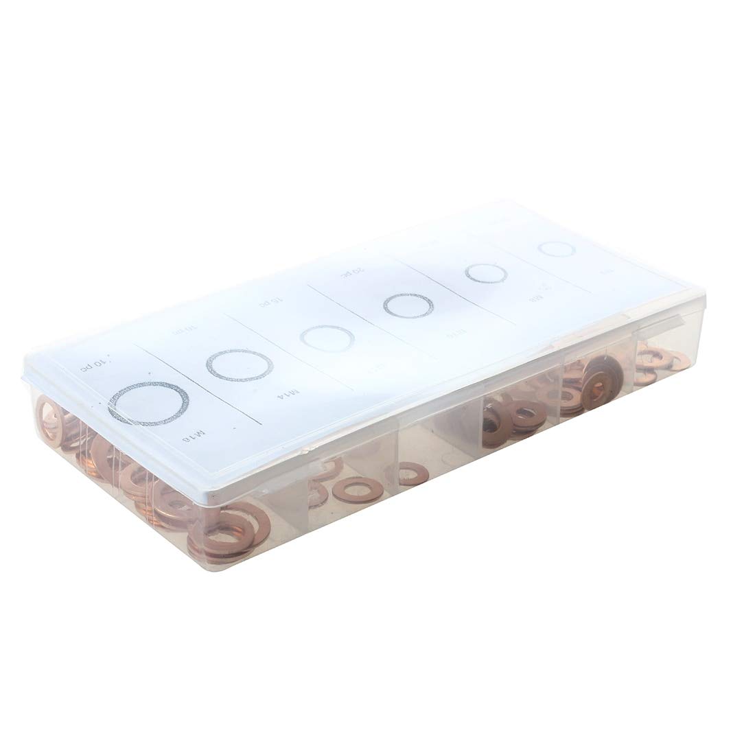 Ochoos 110-Piece Copper Washer Assortment Kit - Durable Sealing Washers for Plumbing, Automotive & DIY Projects | Rust-Resistant Metal Gaskets for Leak Prevention