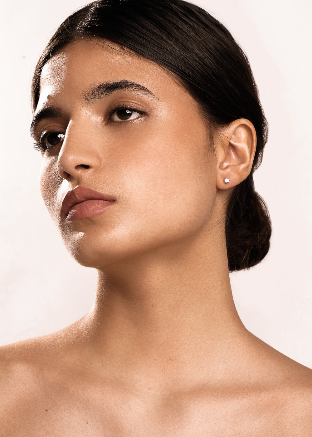 Silver Sphere Pave Stud Earrings for Women - Elegant Cubic Zirconia Studs for Everyday Wear & Special Occasions