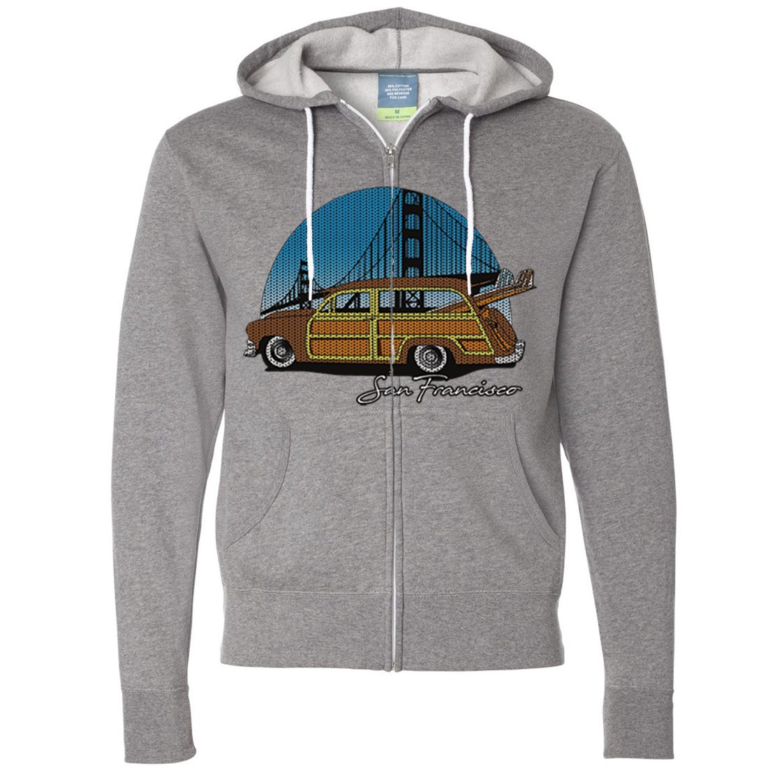 San Francisco Knit Style Woody Zip-Up Hoodie | Cozy Fleece Pullover for Men & Women | Perfect for Casual Wear, Travel & Outdoor Activities