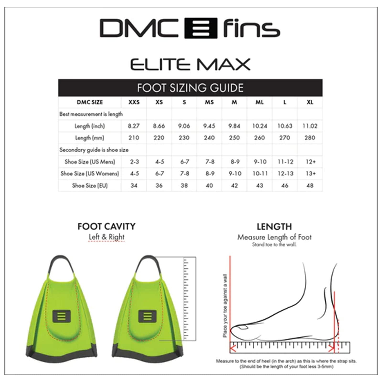 DMC Elite Max Silicone Swim Fins for Adults - Comfortable & Durable Swimming Flippers for Snorkeling, Scuba Diving & Pool Training