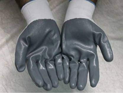 Moxtiza Cut-Resistant Nylon Safety Gloves - Industrial & Household Use - Anti-Slash Protection for Gardening, Construction, and DIY Projects (White & Grey or White & Blue) - 2 Pairs