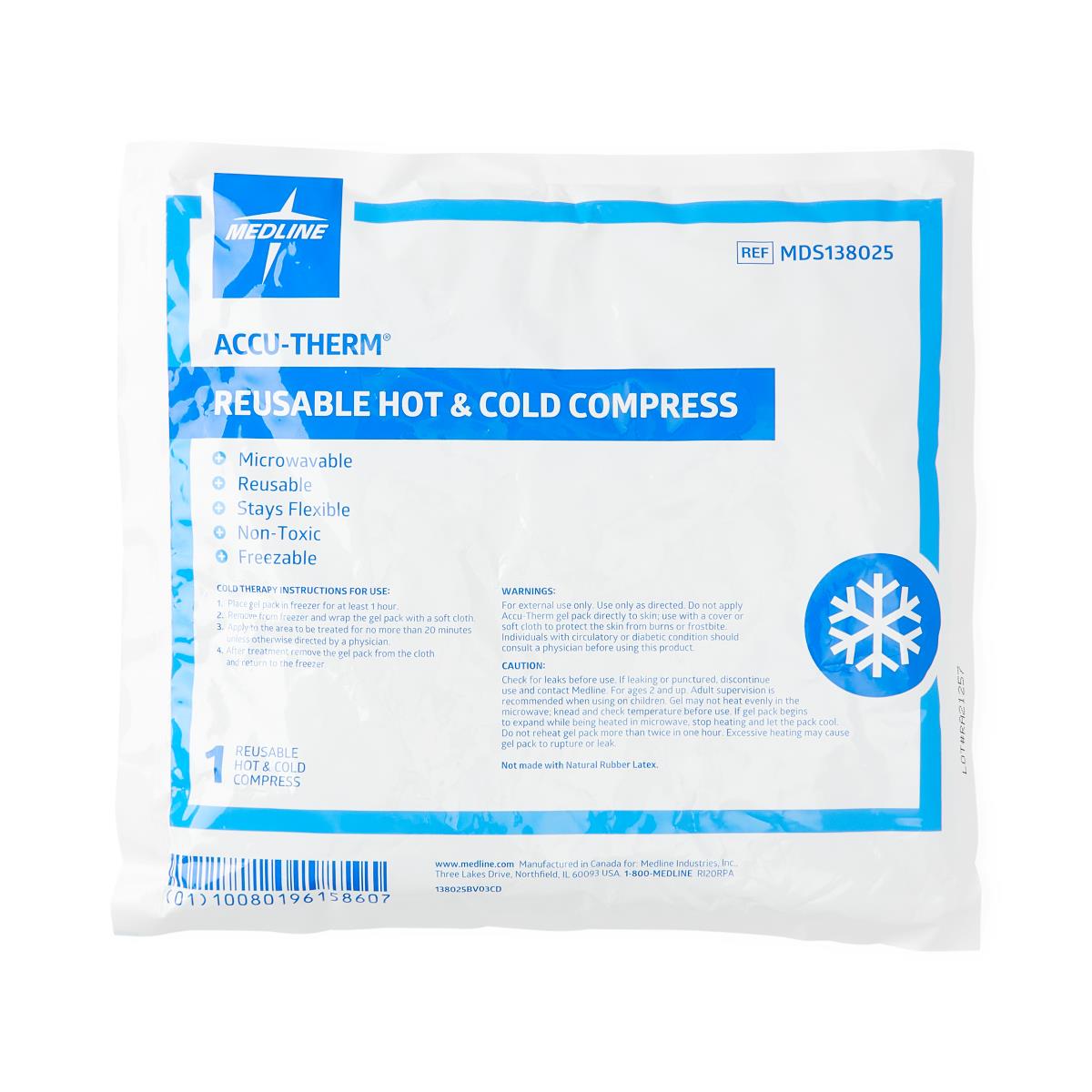 Accu Therm Hot & Cold Therapy Gel Packs for Pain Relief - Reusable Ice & Heat Packs for Muscle Soreness, Injuries, Headaches - Perfect for Sports Recovery, First Aid & Post-Surgery Care