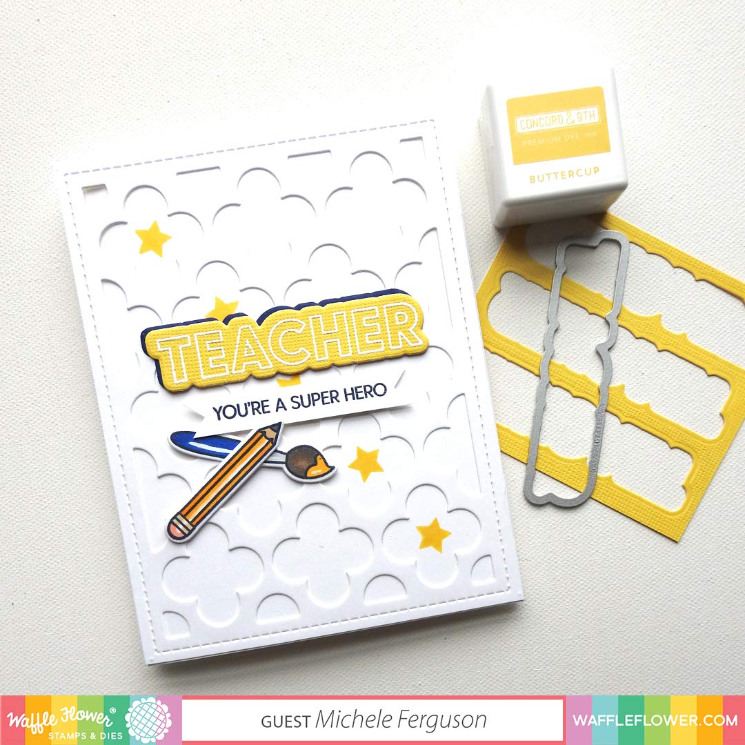Waffle Flower Teacher Stamp Set for DIY Scrapbooking & Cards