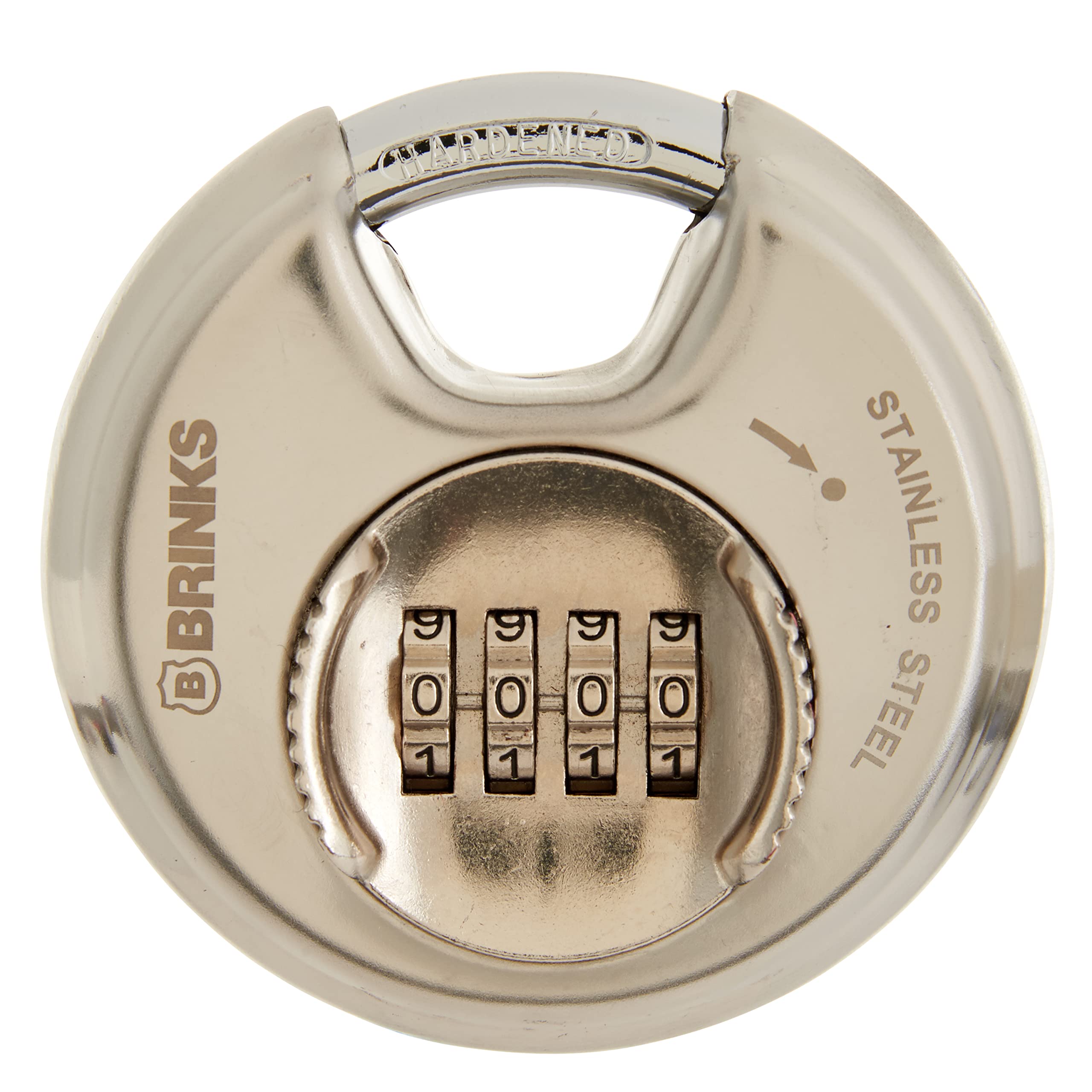 BRINKS Heavy Duty Combination Padlock – 80mm Chrome Plated Steel Lock with Hardened Shackle – Resettable Secure Lock for Storage, Toolboxes, Sheds – Perfect for Home Security, Gym Lockers & Outdoor Use