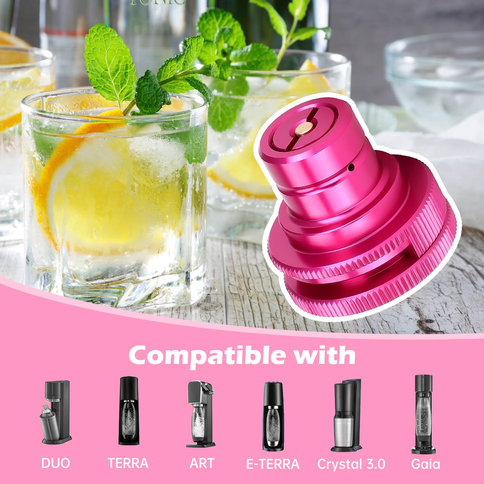 HK Quick CO2 Adapter for Soda Water Bubbler - Compatible with Terra/Art/DUO Sparkling Water Makers - TR21-4 Male Thread Valve for Refilling Original Blue CO2 Cylinders | Perfect for Home Carbonation & DIY Sparkling Water Drinks