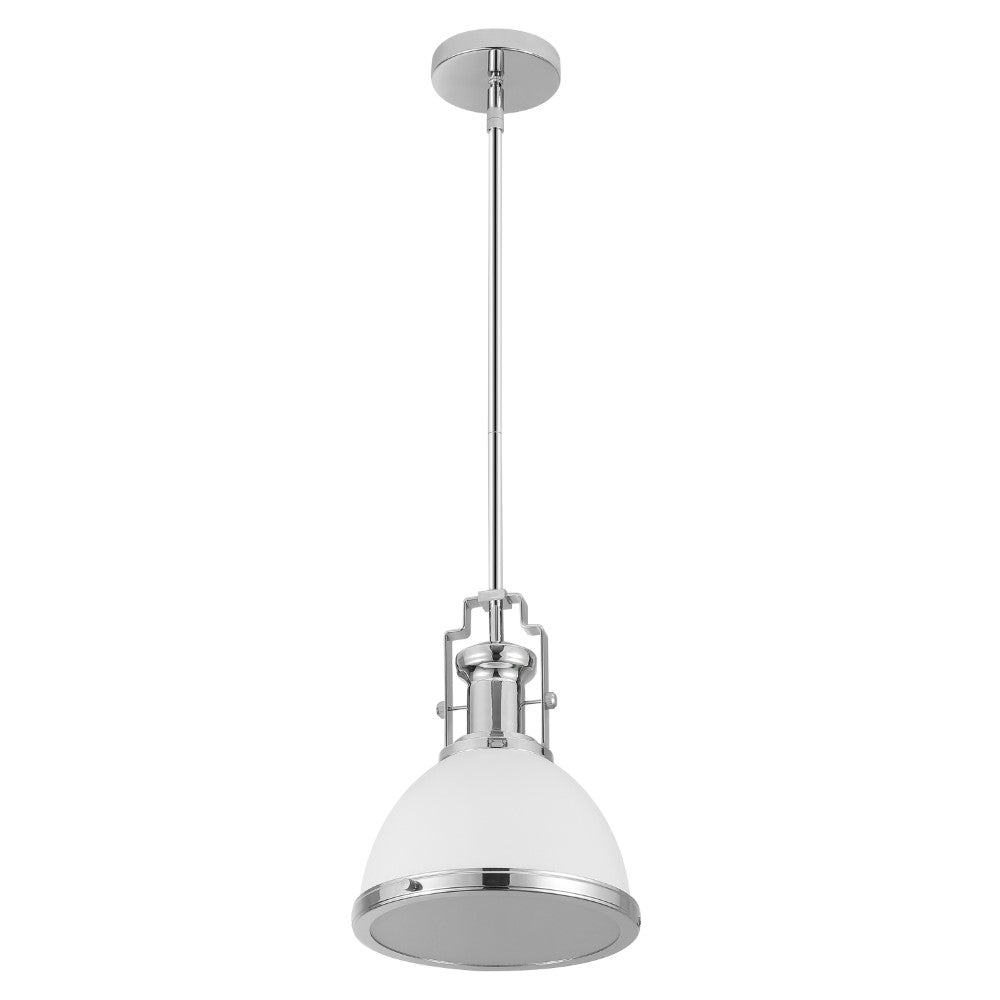 Modern Industrial Iron LED Dome Pendant Light - Vintage Edison Bulb Fixture for Kitchen Island, Dining Room & Bar Lighting (Black Finish)