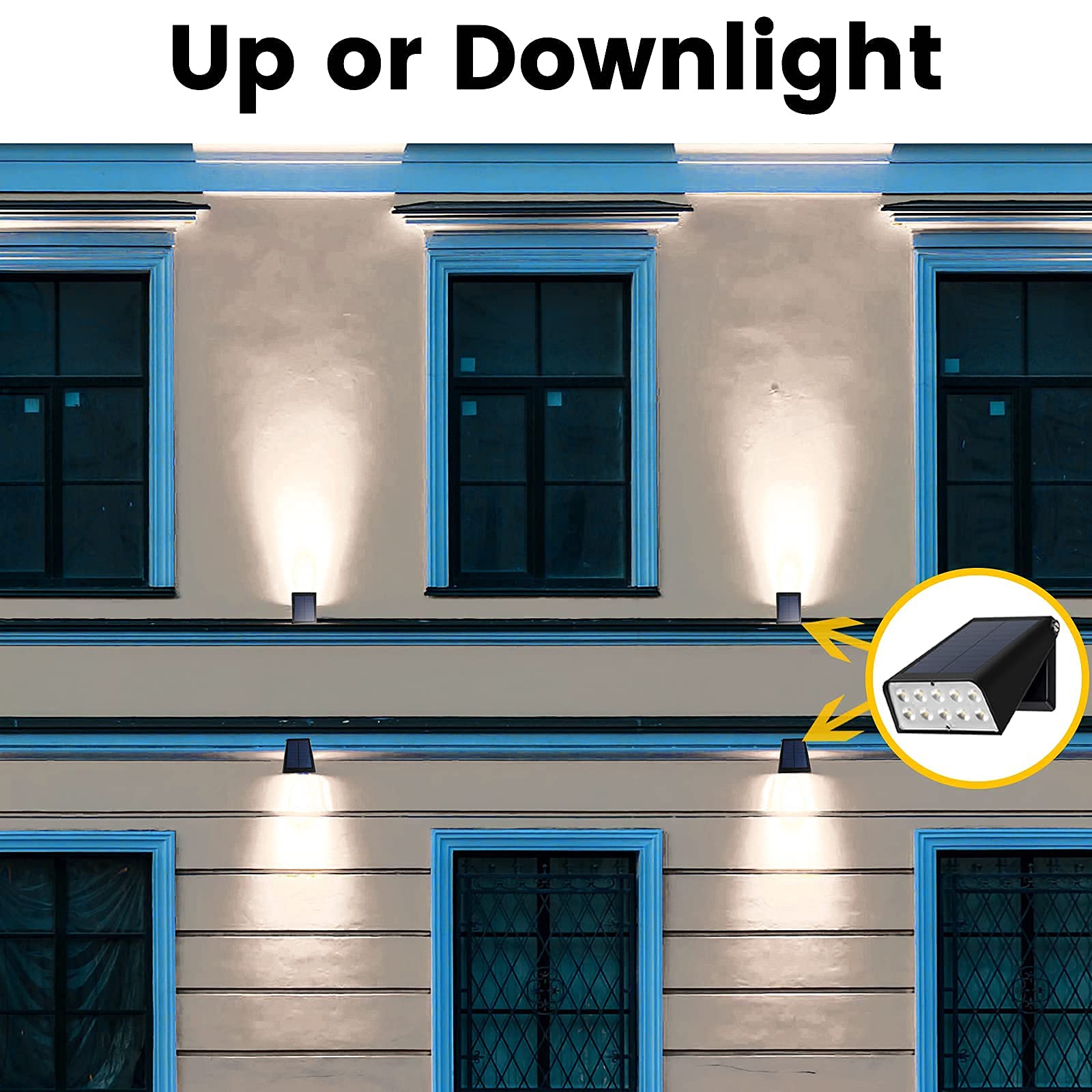Solar Powered Outdoor Wall Lights - Dusk to Dawn Security Lights, 2-Mode 90° Rotatable Waterproof Solar Spotlights for Patio, Deck, Porch, Garage, Fence (2-Pack) - Perfect for Nighttime Safety & Landscape Lighting