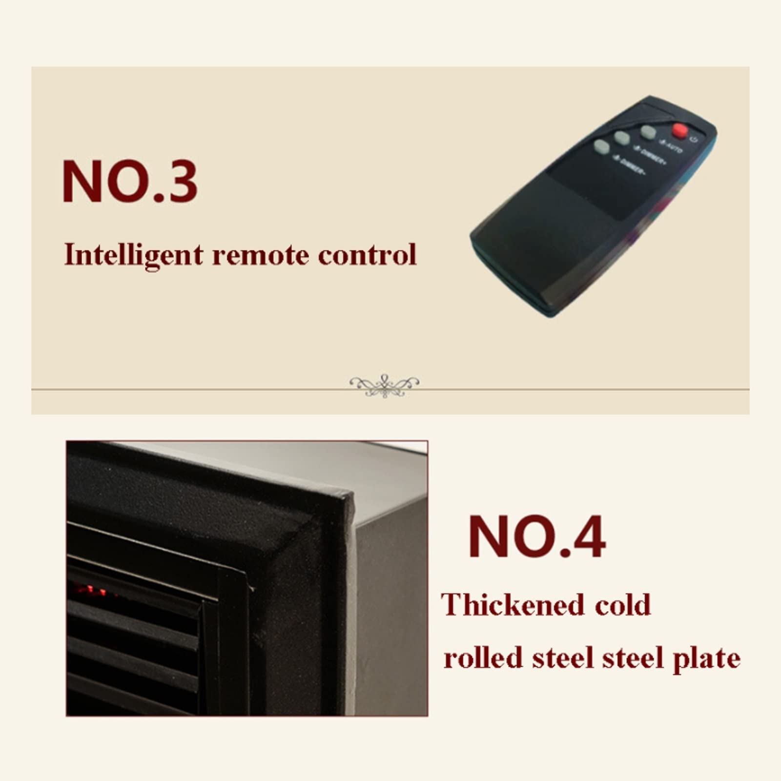 3D Simulation Flame Electric Fireplace with Adjustable Heat & Remote Control - Recessed LED Fireplace Heater for Home Decor | Perfect for Living Rooms, Bedrooms & Offices