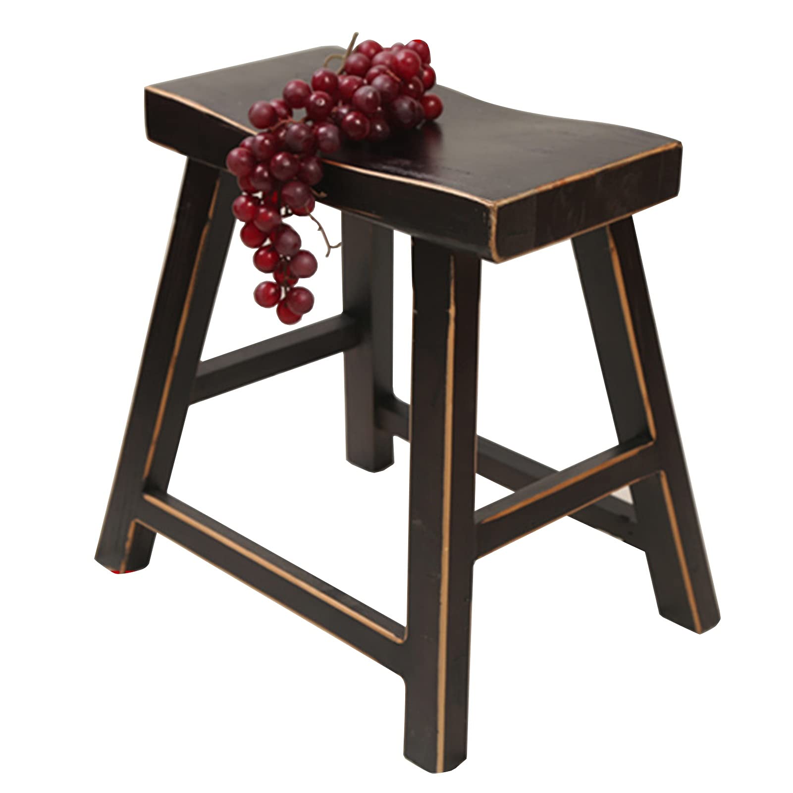 NMDCDH Waterproof Black Wood Shower Seat Bench - Sturdy Bathroom Stool for Bathtub, Shower Foot Rest, Entryway Bench & Shoe Organizer - Perfect for Elderly, Disabled & Spa Relaxation