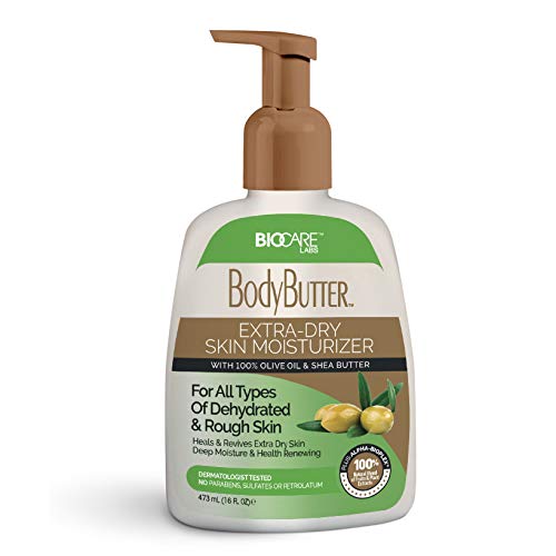 Biocare Ultra Hydrating Body Butter for Dry & Rough Skin - 100% Natural Olive Oil & Shea Butter Moisturizer - Deep Nourishing Cream for Dehydrated Skin - 16 Oz - Perfect for Winter Care & Daily Skin Repair