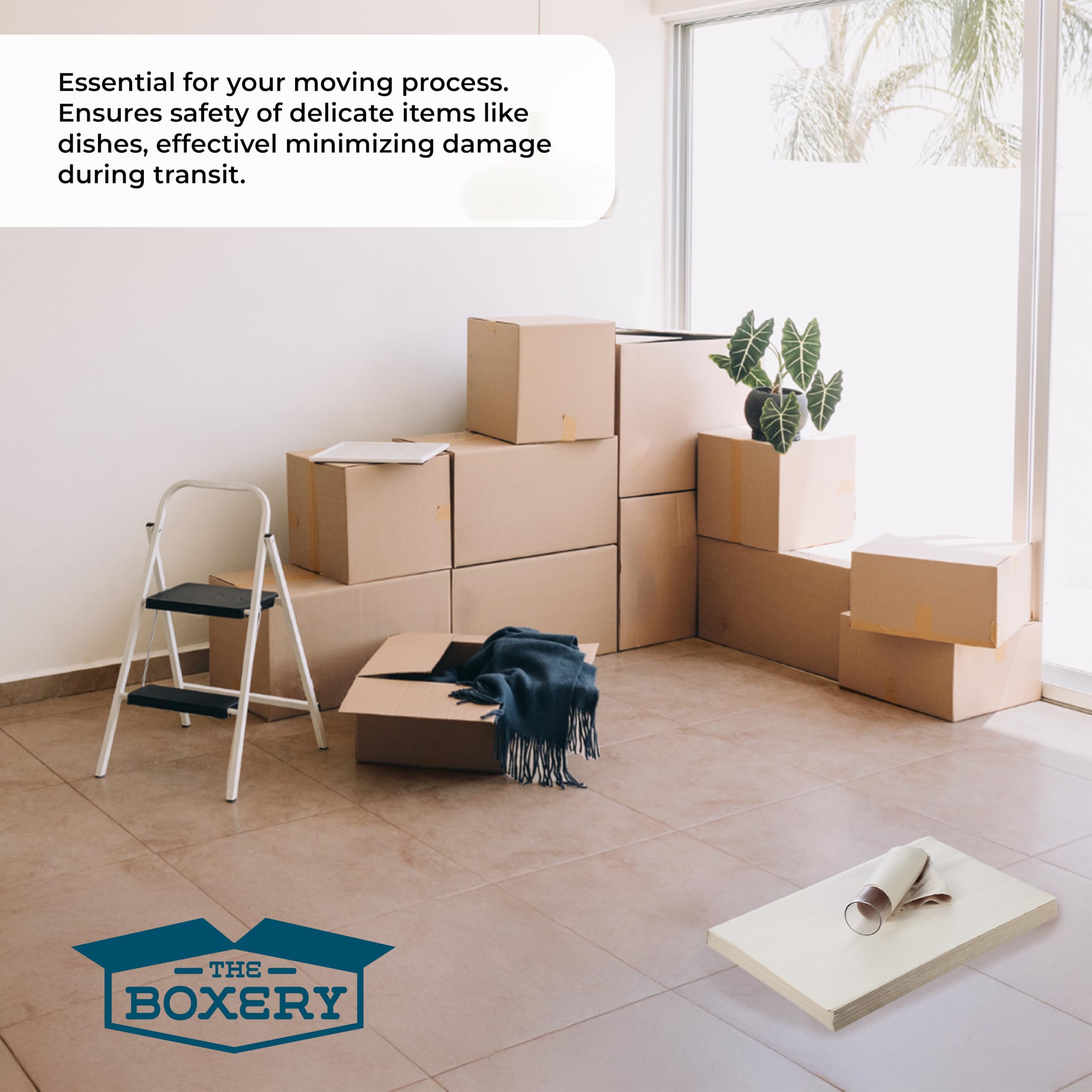 The Boxery Newsprint Packing Paper Sheets for Moving - 160 Sheets, 24