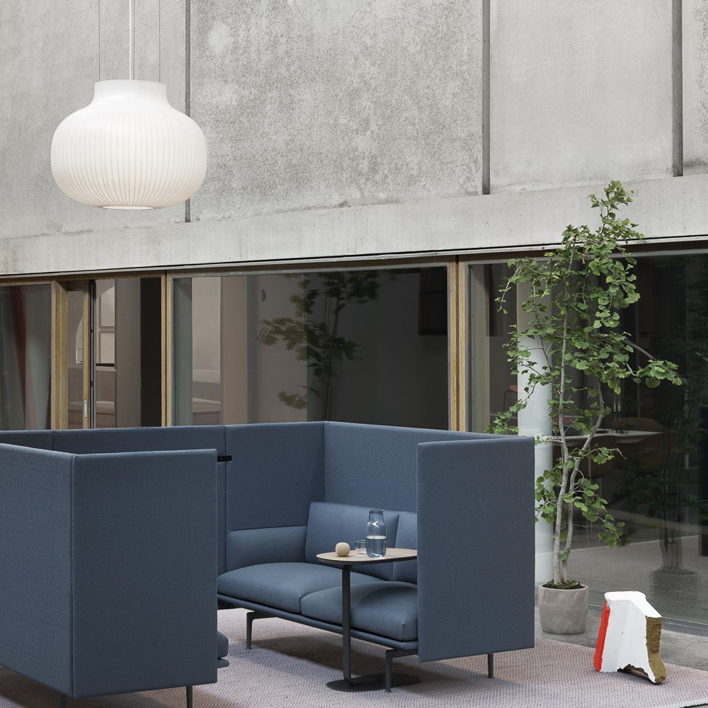MUUTO Strand Pendant Lamp Ø80cm (Closed) - Modern White Hanging Light Fixture for Dining Room, Kitchen Island & Living Room Decor