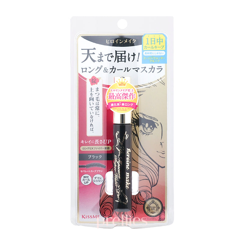 Heroine Make Long & Curl Mascara Super Waterproof - 01 Black for Voluminous Lashes | Perfect for Swimming, Gym & All-Day Wear