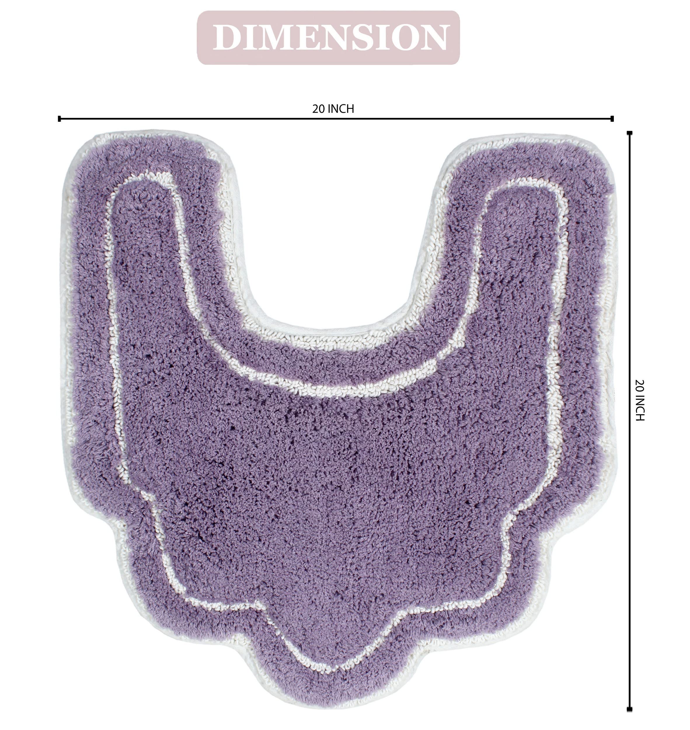 Premium U-Shaped Toilet Rug - Extra Thick Non-Slip Bath Mat, 100% Cotton Soft & Absorbent, Machine Washable 20