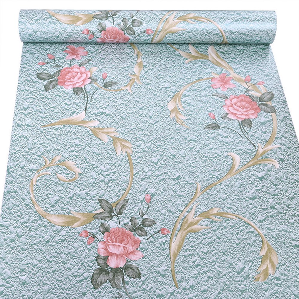 Vintage Floral Shelf Liner - Removable Self-Adhesive Drawer Liner Paper for Dressers, Cabinets & Shelves (17.8