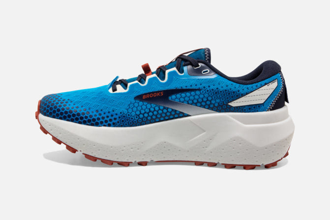 Brooks Caldera 6 Men's Trail Running Shoes (B Width) - Peacoat/Atomic Blue/Rooibos | Lightweight Cushioned for Hiking & Outdoor Adventures
